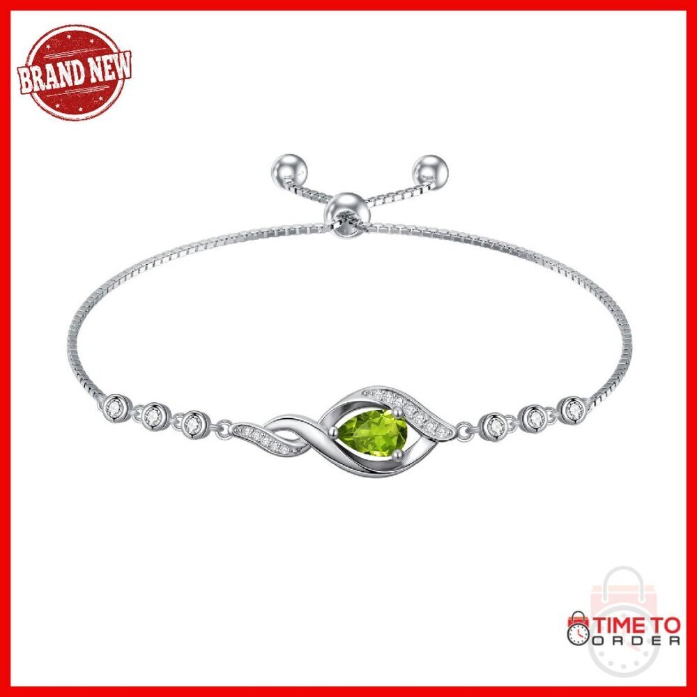 Sterling Silver Infinity Bracelet Adjustable 9" Link Chain